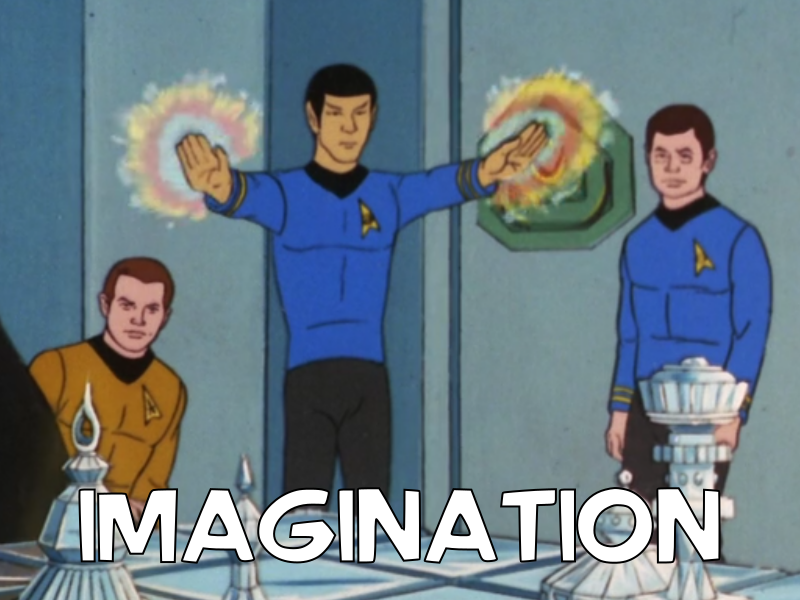 TAS Spock uses his magic rainbow hands.